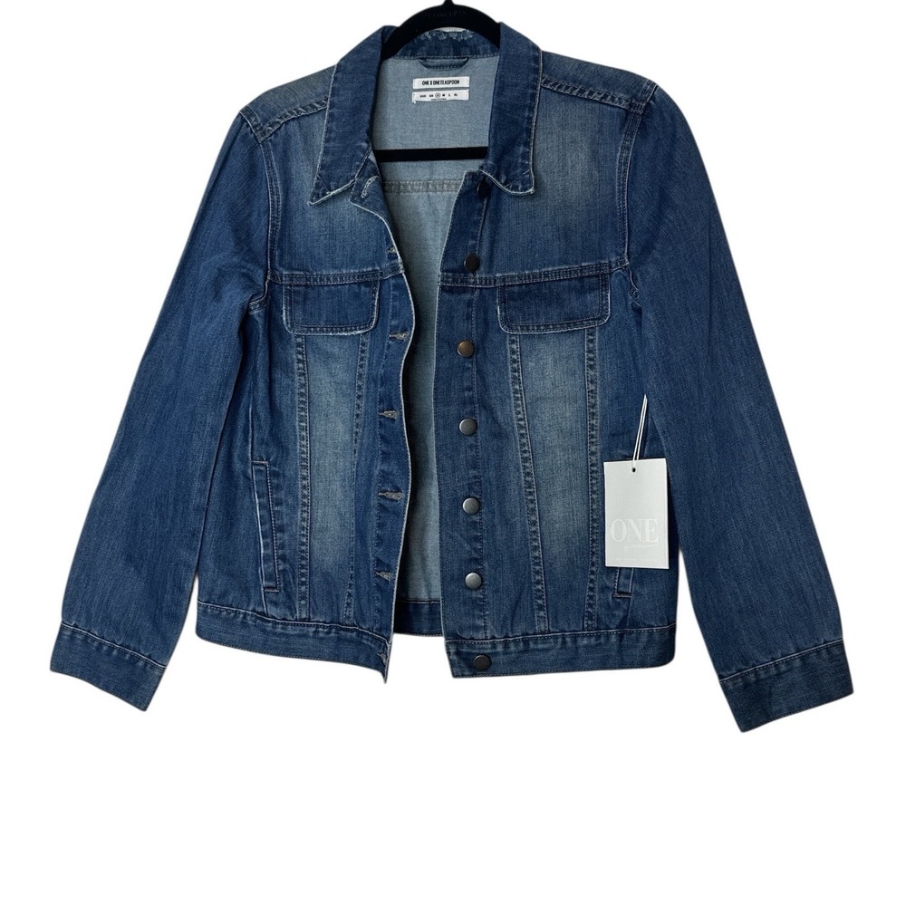 One Teaspoon Denim Jean Jacket Women's Small Blue Relaxed Pockets Classic New